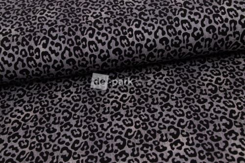 Úplet - Jeans efekt - šedý - gepard