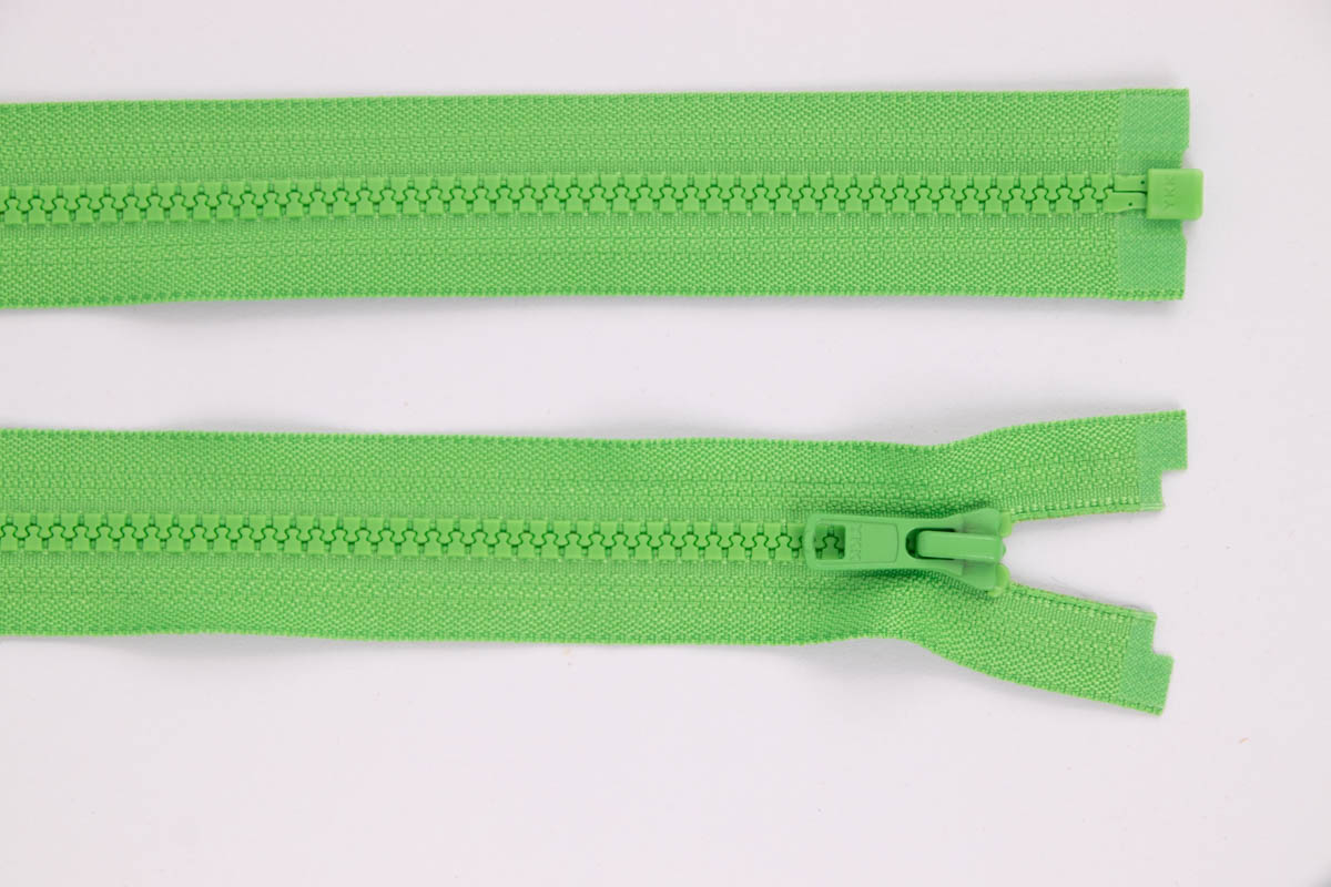 Zip YKK - 70 cm - dělitelný - limetkový - 615
