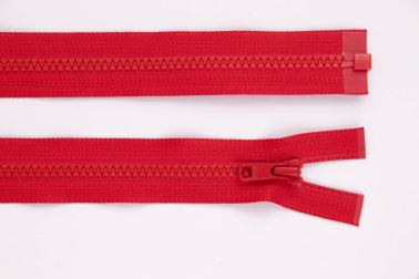 Zip YKK - kostěný dělitelný - červená - 337