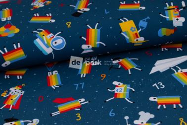 Úplet  Ovečky z Déčka - tmavě modrá s hvězdami