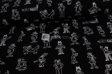 Teplákovina - Čtyřlístek - černá - 999