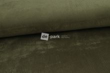 Manšestr - strečový -  army khaki