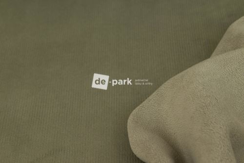 Úplet - Manšestr s fleecem - pistácie - kus - 0,50 m