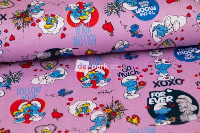 Úplet - Šmoulové - růžová