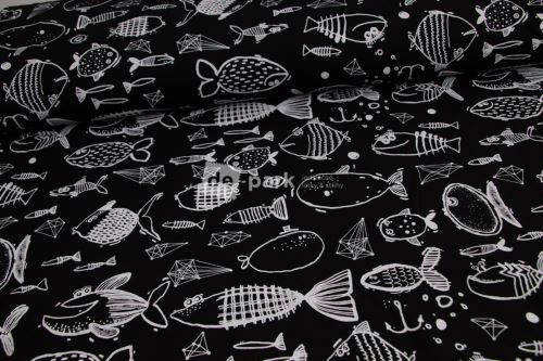 Úplet - Ryby a rybičky - černá - 999