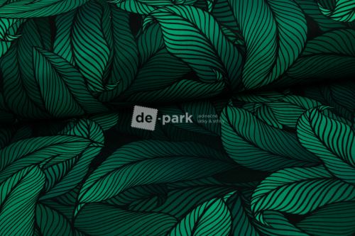 DESIGNED BY DE-PARK - softshell Rybí kost - Modrozelené listy