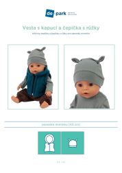 Papírový střih na panenku - Vesta s kapucí a čepička s růžky Papírový střih na panenku - Vesta s kapucí a čepička s růžky