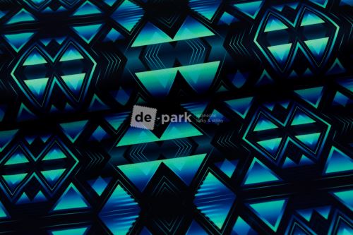 DESIGNED BY DE-PARK - Fitness silver úplet 235g na legíny - Geometrie modromintová