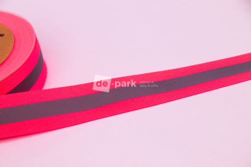Našívací reflexní  páska - neon růžová