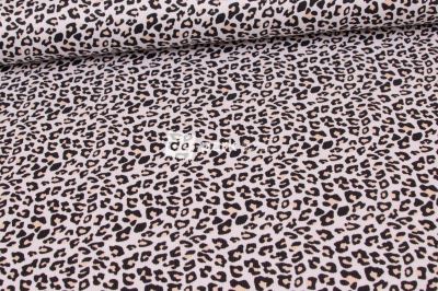 Žebrovaný úplet - Glamour gepard - pudrová (1)