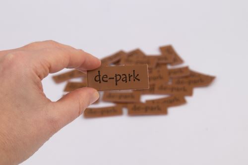 Kožený štítek de-park - malý
