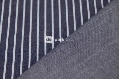 Džínsovina Chambray - Prúžok - modrá (5)