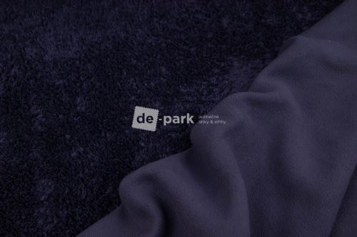 DOUBLEFACE FLEECE - černomodrá - kus - 0,60 m