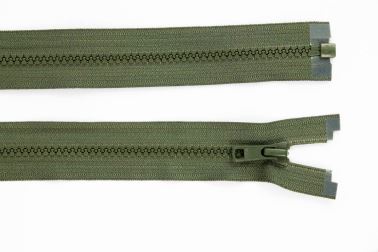 Zip YKK - 65cm - deliteľný - army khaki - 684