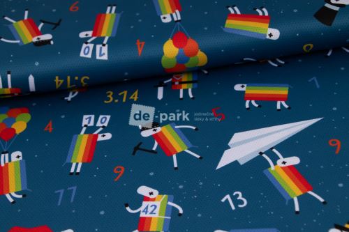 DESIGNED BY DE-PARK - Funkční úplet - Ovečky z Déčka - tmavě modrá s hvězdami