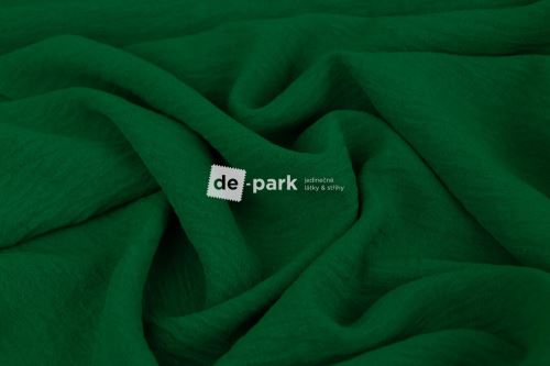 Mačkaná pružná viskoza - trávově zelená