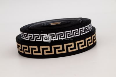 Lampas - Rypsová stuha - AFRODITA - béžovočerná (4)
