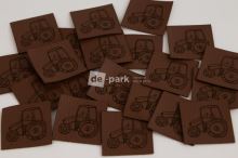 Koženkový štítek - TRAKTOR - čokoládově hnědá