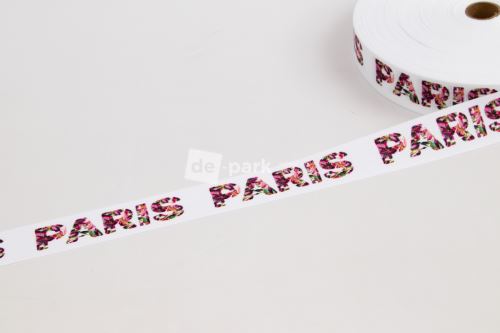 Lampas - Rypsová stuha - PARIS FLOWERS - bílá