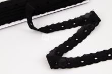 Madeirová krajka - kytičky - černá