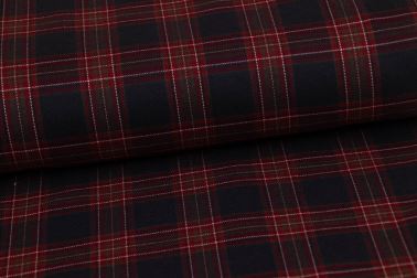 Tartan - skotská kostka - vínová