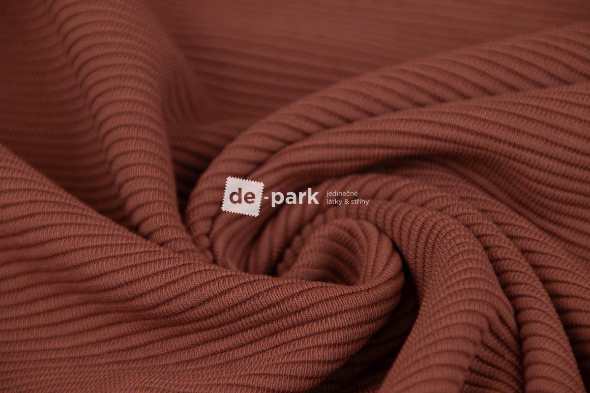 Teplákovina 3D - Stripe - nugátová Teplákovina 3D - Stripe - nugátová