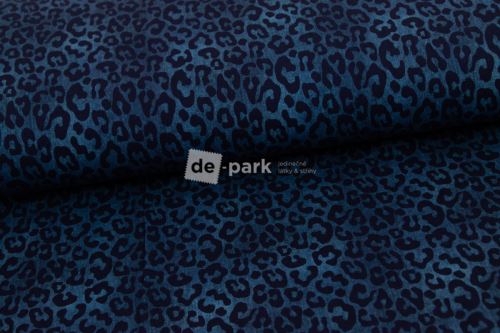 Úplet - Jeans efekt - tmavší modrošedá - gepard