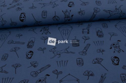 Úplet - Rychlé šípy - Ježek v kleci - tmavá modrá Úplet - Rychlé šípy - Ježek v kleci - tmavá modrá