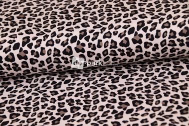 Žebrovaný úplet - Glamour gepard - šedá