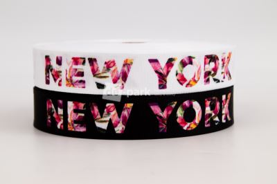 Lampas - Rypsová stuha - NEW YORK FLOWERS - biela (4)